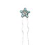 Wholesale Retro style flower-shaped alloy hairpin inlaid with turquoise