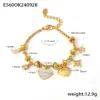 PVD Coated Real Gold Plated 18K Gold Heart Shape 304 Stainless Steel Elegant Waterproof Non Tarnish 304 Stainless Steel Bracelets