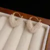 Wholesale 1 Pair Elegant Lady Heart Shape Inlay Copper Artificial Pearls Earrings