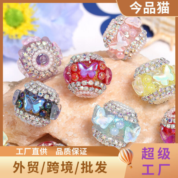 Wholesale Butterfly Pearl Rhinestone Beads