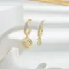 Wholesale Fashion Geometric Copper Earrings Plating Zircon Copper Earrings 3 Pairs