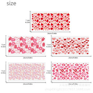 Valentine's day series transparent crystal water cup waterproof sticker set (5 pieces/set)-12