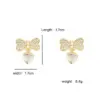 Wholesale 1 Pair Simple Style Butterfly Inlay Copper Zircon Drop Earrings
