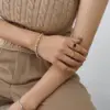 Wholesale PVD Coated Real Gold Plated 18K Gold Geometric 304 Stainless Steel Fashion Waterproof Non Tarnish 304 Stainless Steel Bracelets