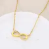 Wholesale PVD Coated 18K Gold Plated Infinity 304 Stainless Steel Basic Simple Style Classic Style Waterproof Non Tarnish 304 Stainless Steel Pendant Necklace
