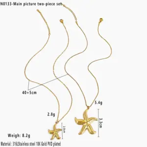 Gold / Main Picture Size Starfish Two-Piece Set