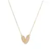 Wholesale Sweet Heart Shape Copper Pendant Necklace Plating Inlay Zircon Copper Necklaces 1 Piece