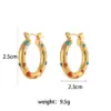 Wholesale PVD Coated Real Gold Plated 18K Gold Geometric 304 Stainless Steel Fashion Waterproof Non Tarnish Earrings