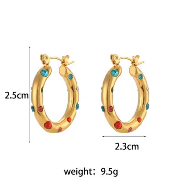 Wholesale PVD Coated Real Gold Plated 18K Gold Geometric 304 Stainless Steel Fashion Waterproof Non Tarnish Earrings