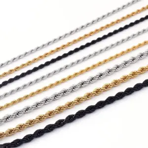 Wholesale PVD Coated 18K Gold Plated Geometric Titanium Steel Fashion Waterproof Non Tarnish Necklace