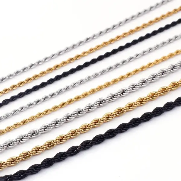 Wholesale PVD Coated 18K Gold Plated Geometric Titanium Steel Fashion Waterproof Non Tarnish Necklace
