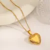 Ion Plating (IP) 18K Gold Plated Heart Shape 304 Stainless Steel Simple Style IG Style Waterproof Non Tarnish 304 Stainless Steel Pendant Necklace