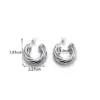 PVD Coated C Shape Water oplets 304 Stainless Steel Simple Style Waterproof Non Tarnish Ear Studs