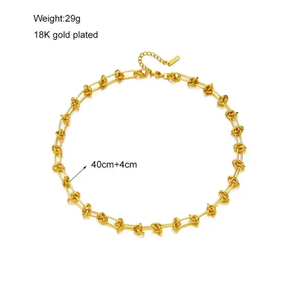304 Stainless Steel Geometric PVD Coated 18K Gold Plated Real Gold Plated Hip-Hop Waterproof Non Tarnish Plating Necklace