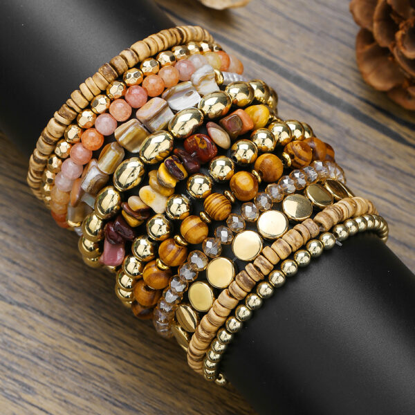 Wholesale Vintage 12 Bohemian Style Beach Bracelet suit European and American Fashion Handmade Beaded Stacked Bracelet for Women