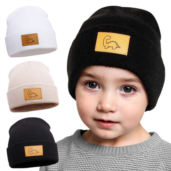 Wholesale Children's Autumn and Winter Knitted Hats Amazon European and American New Baby Warm Woolen Hats Fashionable Versatile Pullover Hats