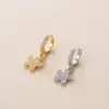 Wholesale Fashion Water Droplets Heart Shape Copper Plating Inlay Zircon Ear Studs 1 Piece