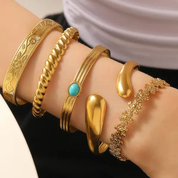 Wholesale Casual Simple Style Streetwear Geometric 304 Stainless Steel Bangle In Bulk