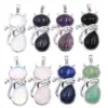 Cute Cat Crystal Polishing Pendant Necklace