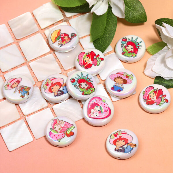 Wholesale Cartoon Printed Loose Beads