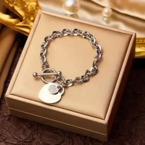 A558-Diamond in the Debris Heart Bracelet Steel Color