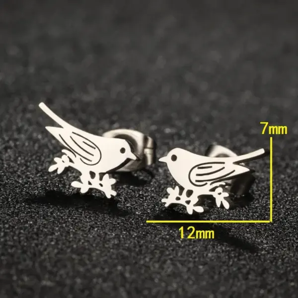 Wholesale PVD Coated 18K Gold Real Gold Plated Animal 304 Stainless Steel Casual Cute Waterproof Non Tarnish Ear Studs