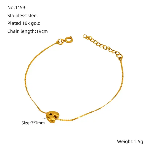 Ion Plating (IP) 18K Gold Plated Letter 304 Stainless Steel Casual Simple Style Waterproof Non Tarnish 304 Stainless Steel Bracelets