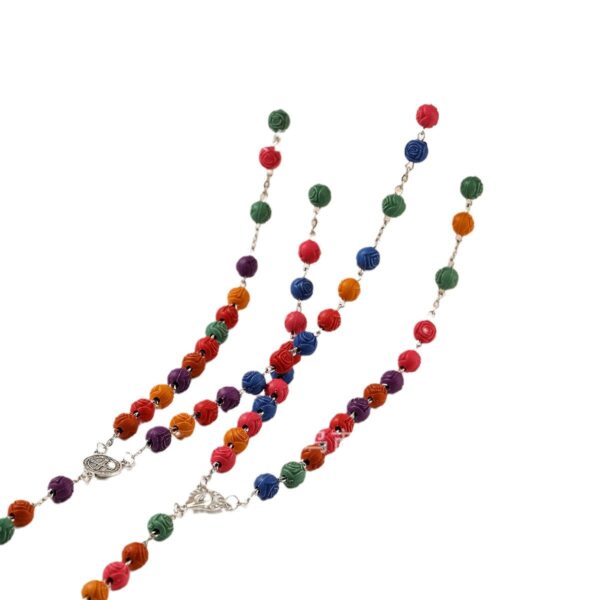 oly-a93b8302e4019a36046e0d00e593533b Wholesale 8mm mixed color rose bead cross rosary necklace