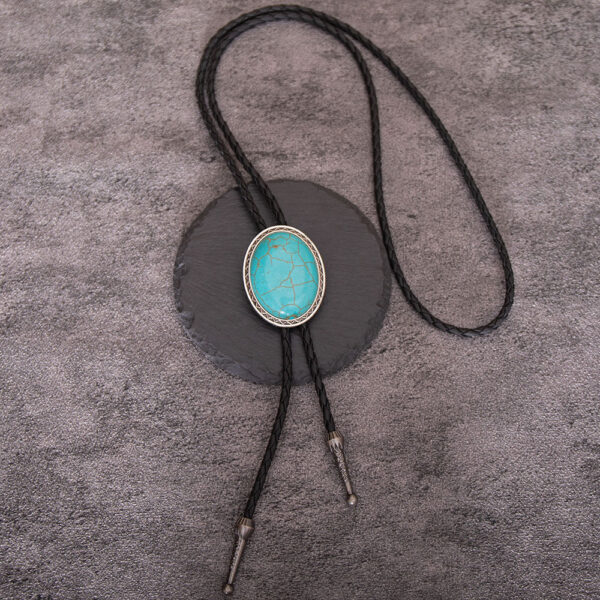 oly-a93db7005a2580a783fcfd7f3ddc511d Wholesale Turquoise Pattern Alloy Bolo Tie Necklace