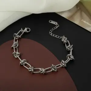 Ae244 Thorn Chain Bracelet / Steel Color