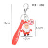 Wholesale Cute Christmas Element pvc Soft Glue Keychain Cartoon Santa Claus Elk Snowman