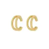 Wholesale 1 Pair Simple Style Geometric Plating Inlay Copper Zircon 18k Gold Plated Hoop Earrings Ear Cuffs Ear Studs