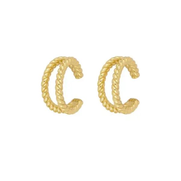 Wholesale 1 Pair Simple Style Geometric Plating Inlay Copper Zircon 18k Gold Plated Hoop Earrings Ear Cuffs Ear Studs