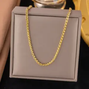 [Ah1263] 3mms Chain Necklace / Gold