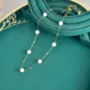 Wholesale 304 Stainless Steel Round PVD Coated Artificial Pearls 18K Real Gold Plated Elegant Waterproof Non Tarnish Beaded Necklace