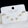 Wholesale 1 Set Sweet Heart Shape Plating Copper Ear Studs