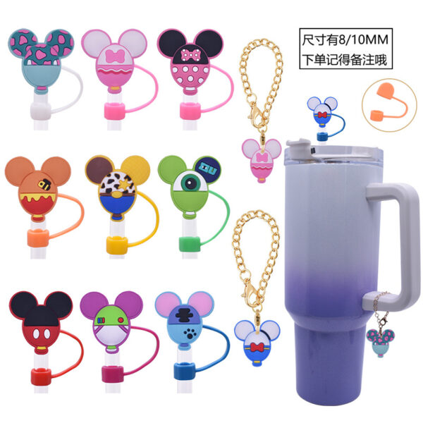 Wholesale Random 10pcs 10M cute head dust plug straw hat cup straw accessories OLY Exclusive