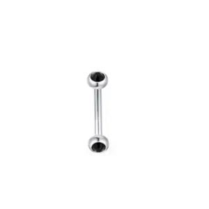 Black Double Diamond Eyebrow Ring / 1.2*10*3