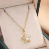 Wholesale Long-Lasting Plated Real Gold Plated 18K Gold Star 316 Stainless Steel Copper Cute Queen Bridal Waterproof Non Tarnish 316 Stainless Steel Pendant Necklace