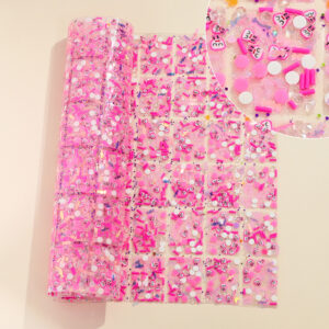 17 rose red white pink rabbit head smiling face model / Geometric special-shaped resin hot-melt adhesive tape [whole piece 24*40cm, small square 3*4cm]
