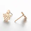 Wholesale PVD Coated 18K Gold Real Gold Plated Animal 304 Stainless Steel Simple Style Waterproof Non Tarnish Ear Studs