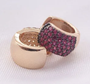 EA09-8 Gold-plated Rose Red Zirconium