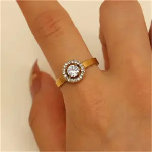 03 18K Real Gold (Small round) a-516 / Adjustable Opening / 1 Piece