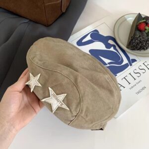 Retro star hat—khaki / M（56-58cm）