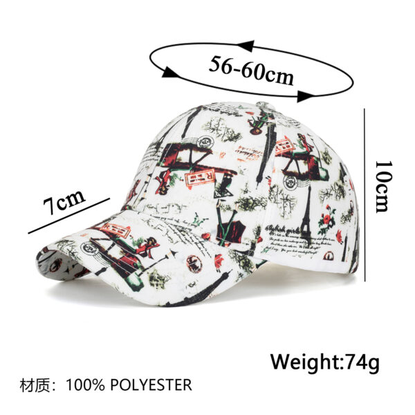 Wholesale Spring New Korean Style Hat Fashion Printed Sunscreen Sunshade Hat Personalized Hard Top Baseball Cap Cap B1158