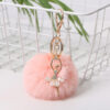 oly-a9812841449c0183011eb7a464535559 Wholesale Cute rhinestone angel ballet girl fur ball keychain pendant imitation rex rabbit fur ball bag ornaments