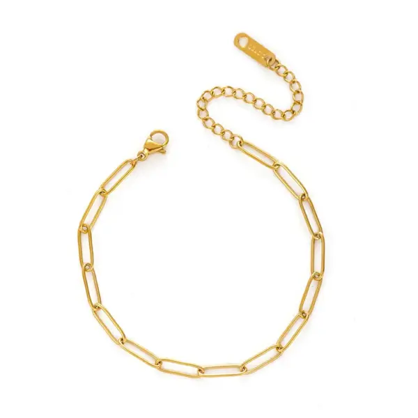 Wholesale PVD Coated Real Gold Plated 18K Gold Geometric 304 Stainless Steel Classic Style Waterproof Non Tarnish 304 Stainless Steel Bracelets