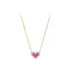 Wholesale Jewelry Elegant Simple Style Heart Shape Titanium Steel Copper Plating Pendant Necklace Cable Chain