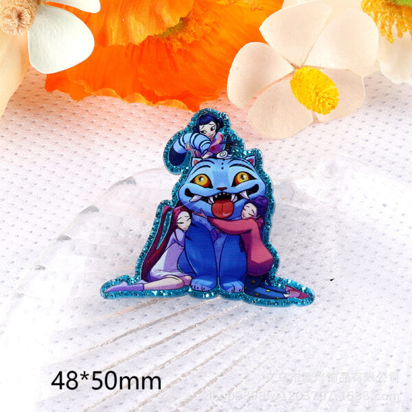 Wholesale 10pcs/pack Cute Cartoon Character Keychains Acrylic Pins Adorable DIY Accessories