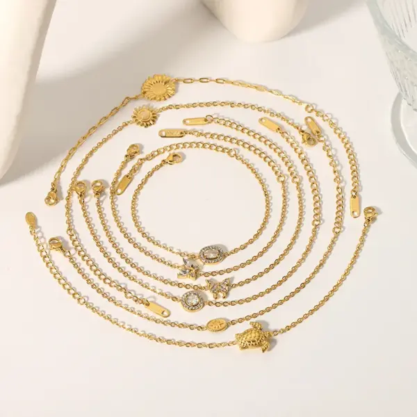 PVD Coated Real Gold Plated 18K Gold Butterfly 304 Stainless Steel Modern Style Waterproof Non Tarnish 304 Stainless Steel Bracelets